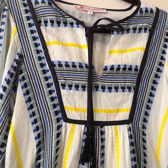 Anthropologie Ro’s Garden Striped Tunic Dress with Yellow and Blue Accents - Picture 3 of 15